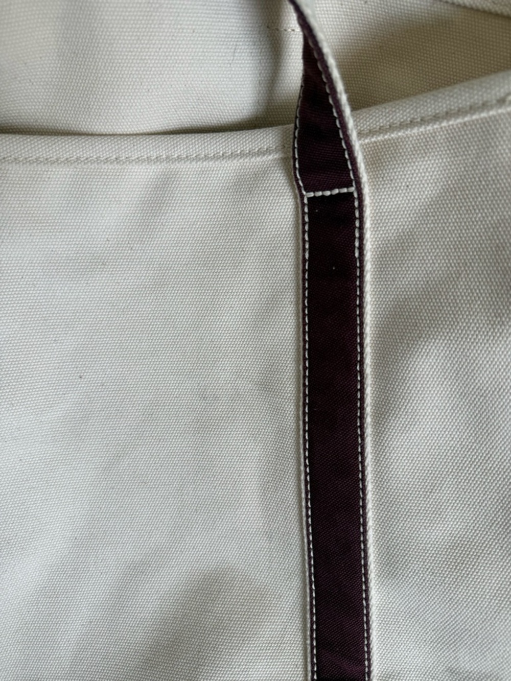 Large Lands End Canvas Tote Bag with Maroon Accents - Picture 8 of 8